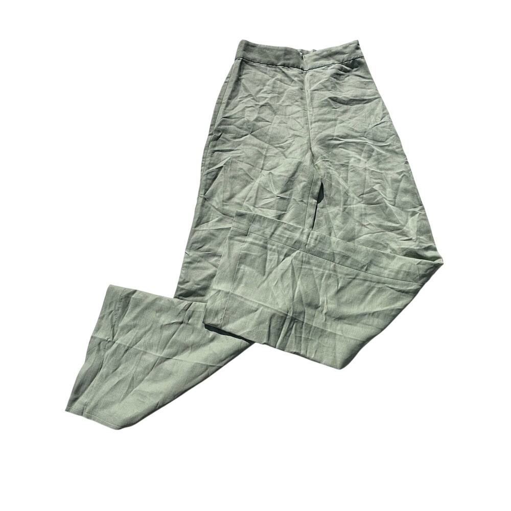 & Other Stories Linen Blend Mint High Waist Wide Leg Pants 2